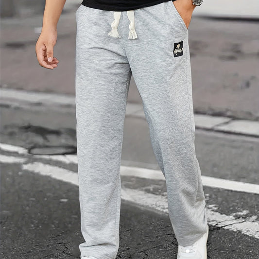 Coconut Tree Print Joggers Men s Casual Stretch Waist Drawstring Sweatpants