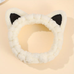 Cat Ear Face Wash Headband Coral Fleece Hairband