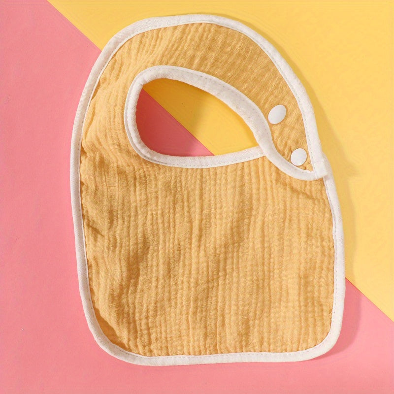 Comfy Baby Bib for 0-3 Year Olds, Stylish Plain with Button Fastening