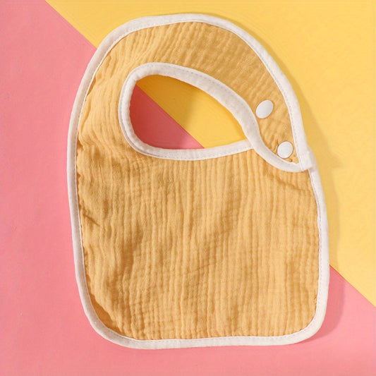 Comfy Baby Bib for 0-3 Year Olds, Stylish Plain with Button Fastening