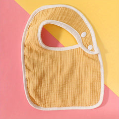 Comfy Baby Bib for 0-3 Year Olds, Stylish Plain with Button Fastening
