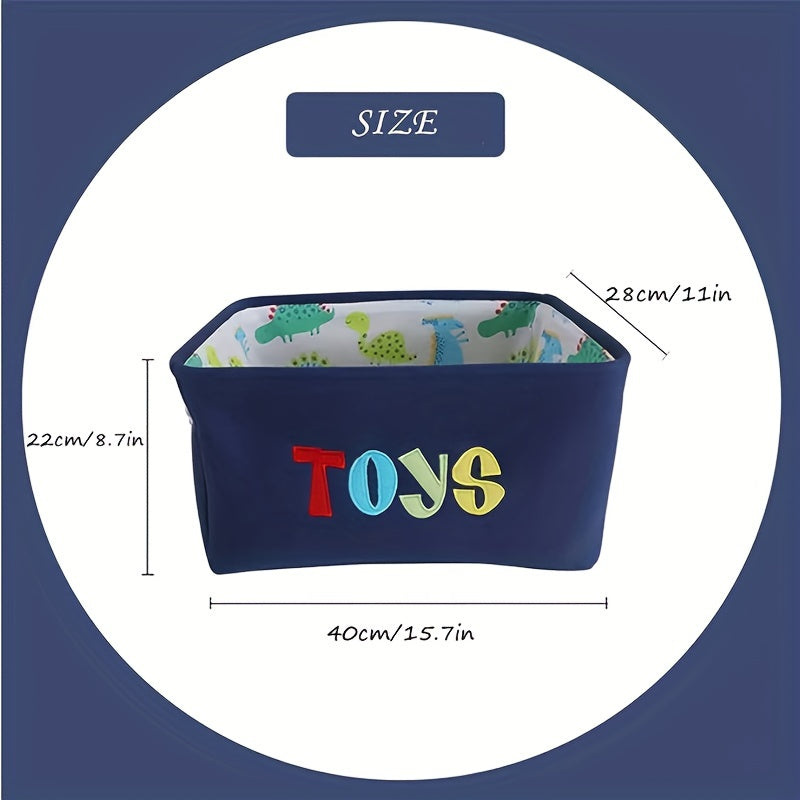Dark Dinosaur Toy Storage Basket Embroidery Cartoon Printing - Home Organization
