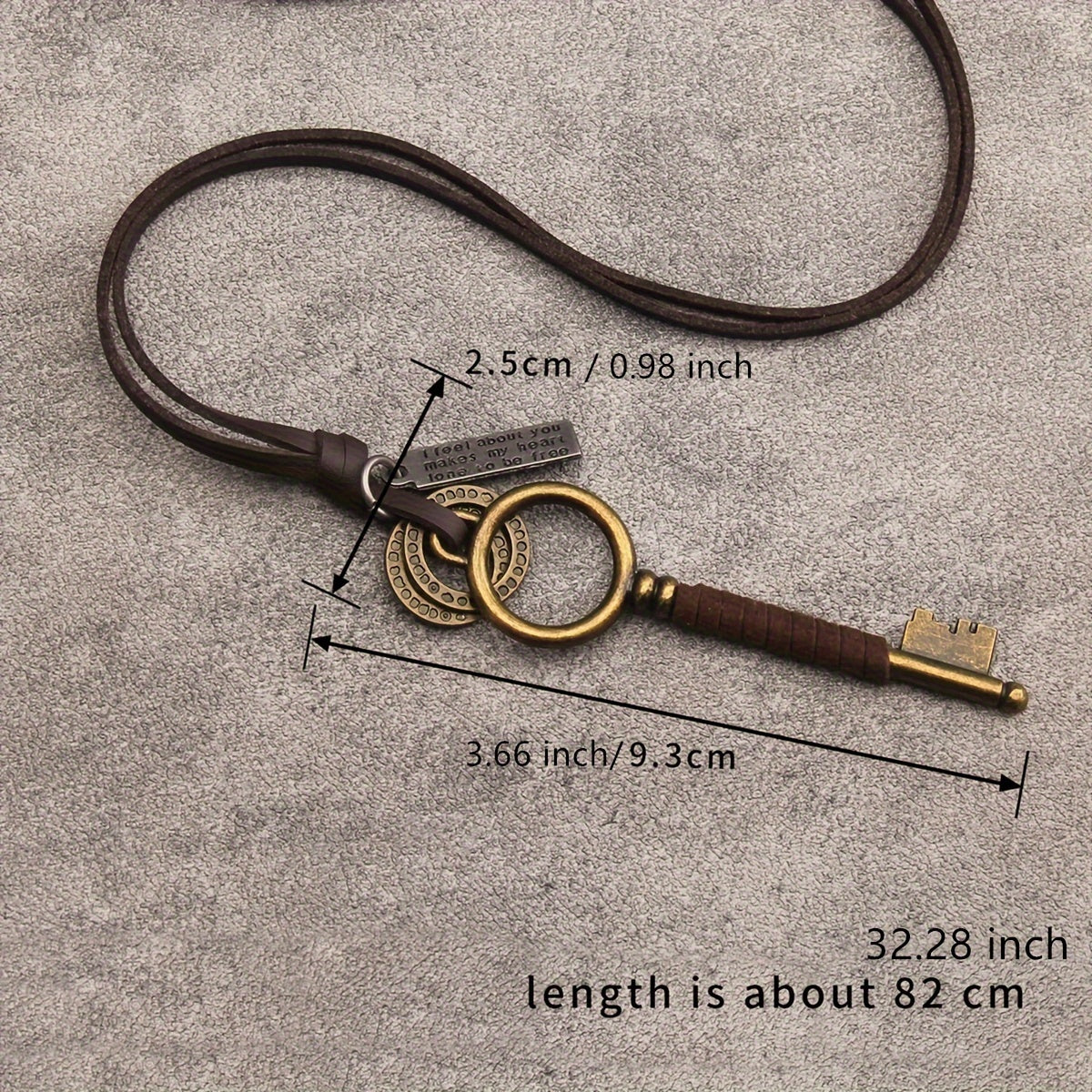 Hip Hop Arrow Keychain Pendant Necklace Zinc Alloy Long Chain Leather Cord