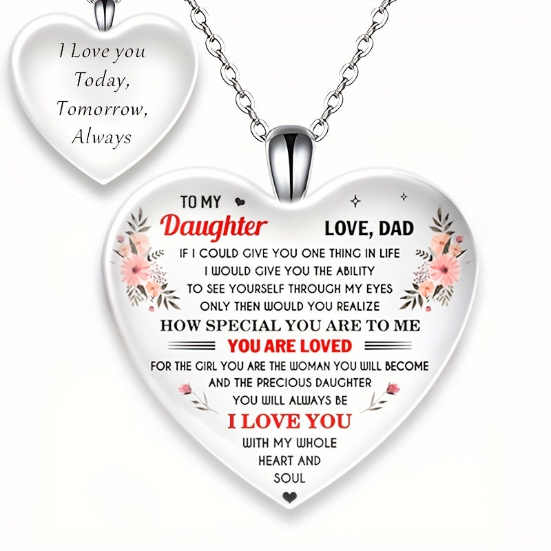 Heart shaped Pendant Crystal Necklace Gift for Daughter