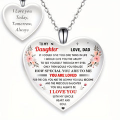 Heart shaped Pendant Crystal Necklace Gift for Daughter