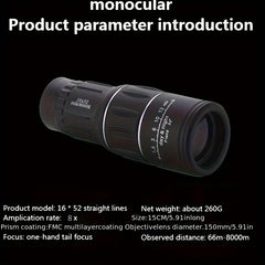 12X HD Magnification Monocular High Power Telescope - Perfect Photo Gift
