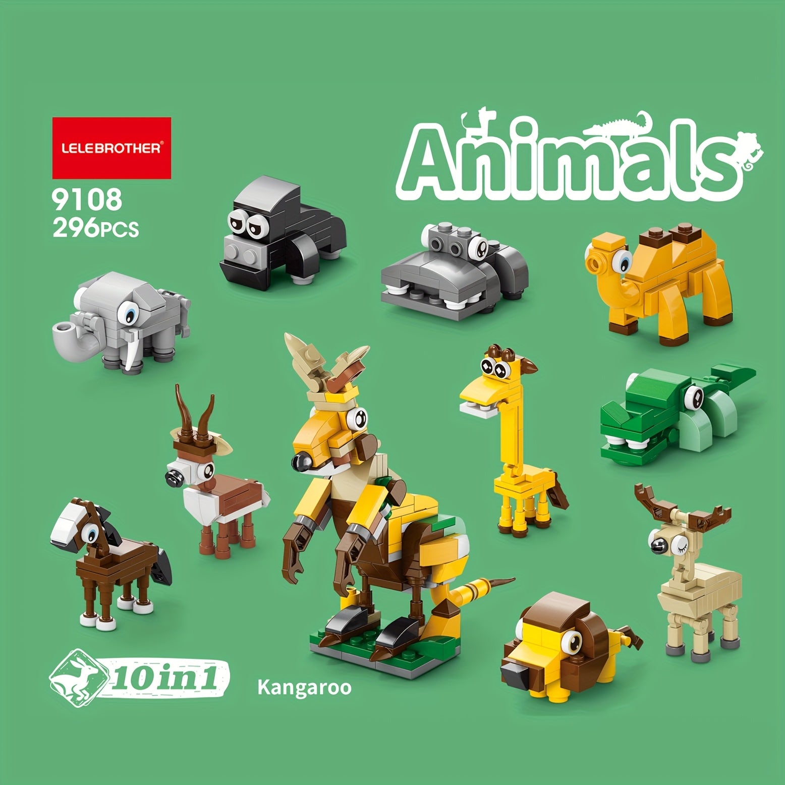 10 in 1 Mini Beast Series Building Blocks Set Toy - Fun Animal Model Puzzle Kit