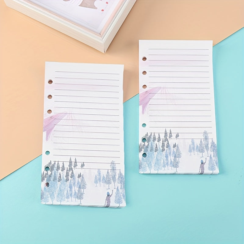 80pcs A6 6 Hole Loose leaf Journal Refills Colour Inserts Replacement Handbook
