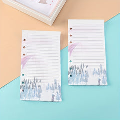 80pcs A6 6 Hole Loose leaf Journal Refills Colour Inserts Replacement Handbook