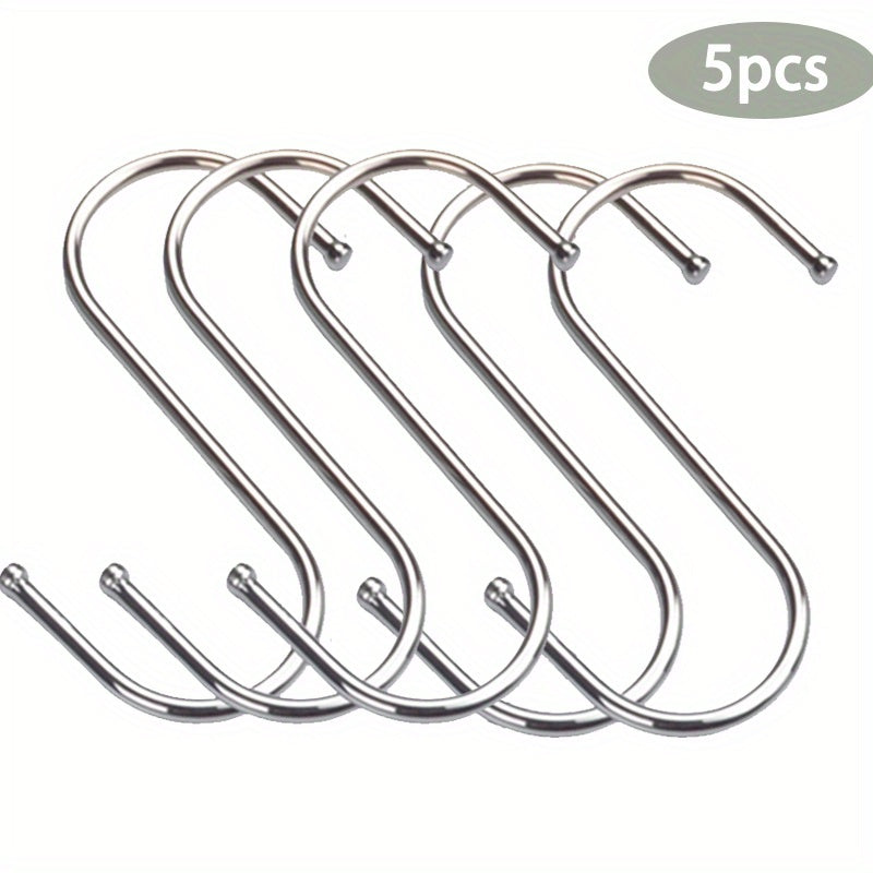 10pcs Stainless Steel S Hooks Heavy Duty Durable S Shaped Hooks for Kitchen