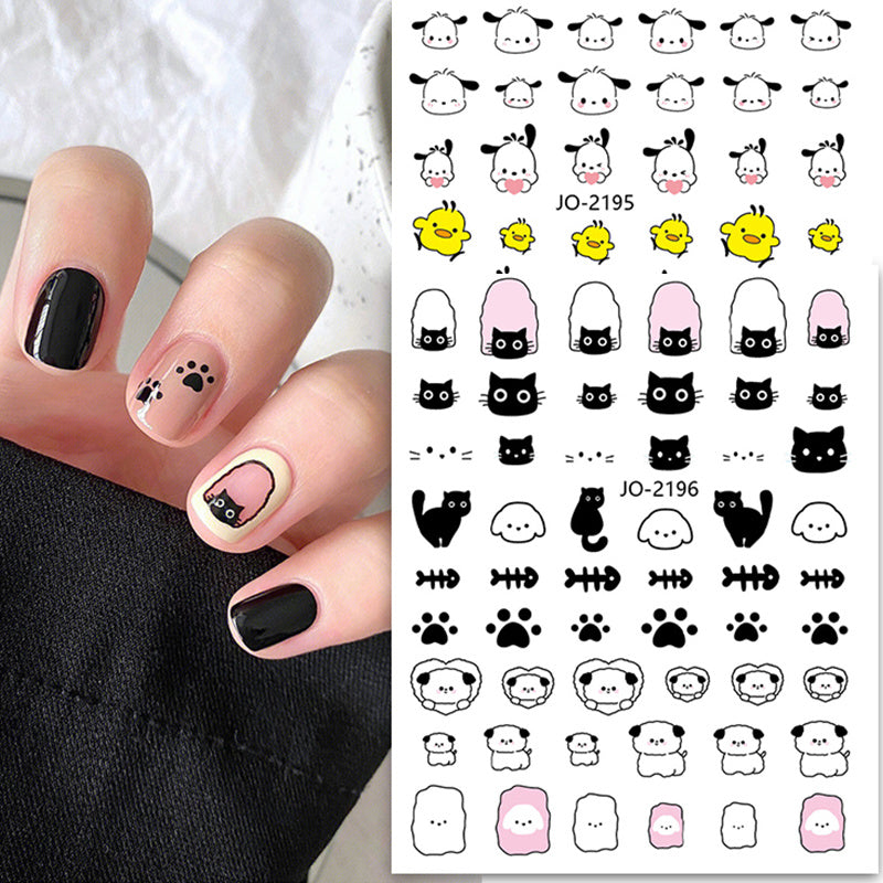 Cute Kitten And Puppy Nail Sticker