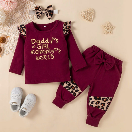 Casual Pink Cotton Long Sleeve Trousers Set