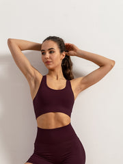 Women's U Neck Racer Back Sports Bra & Ribbed Tank Top