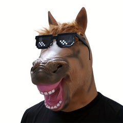 Realistic Latex Horse Mask for Halloween Parties - Breathable & Comfortable Fit