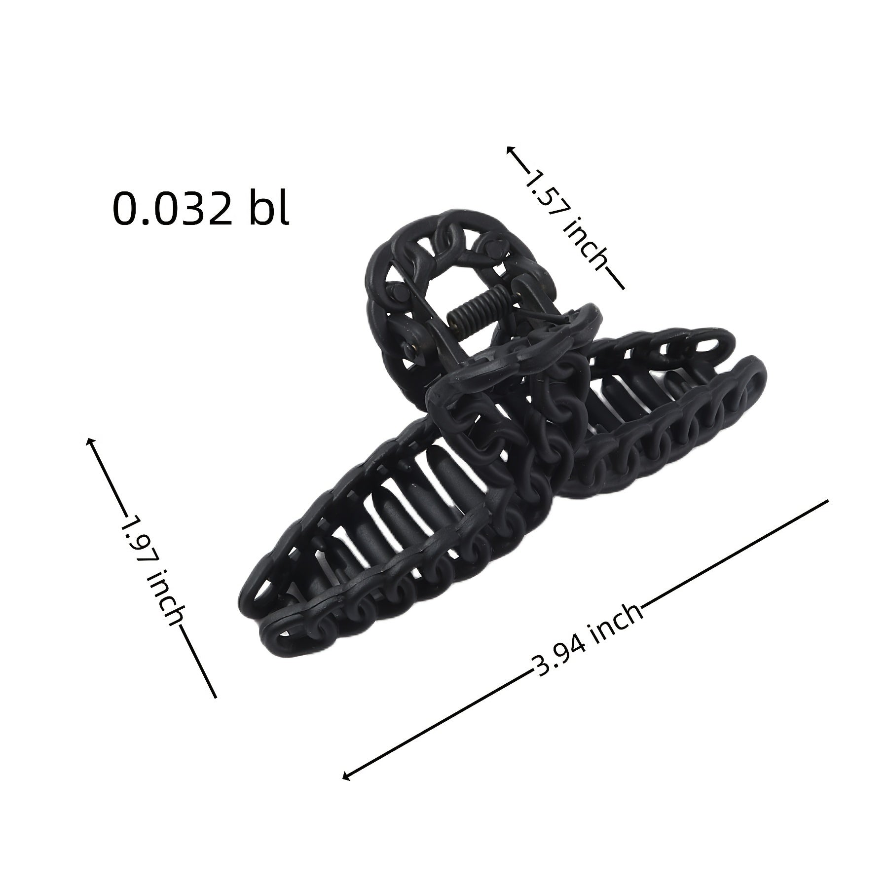 French Matte Hair Claw Champagne Cross Chain Plastic Hair Claw Clips