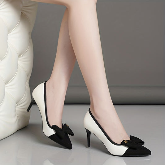 Women's Stiletto Heels Pointed Toe Slip On Colorblock Pumps