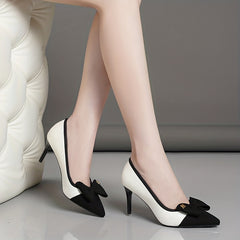 Women's Stiletto Heels Pointed Toe Slip On Colorblock Pumps