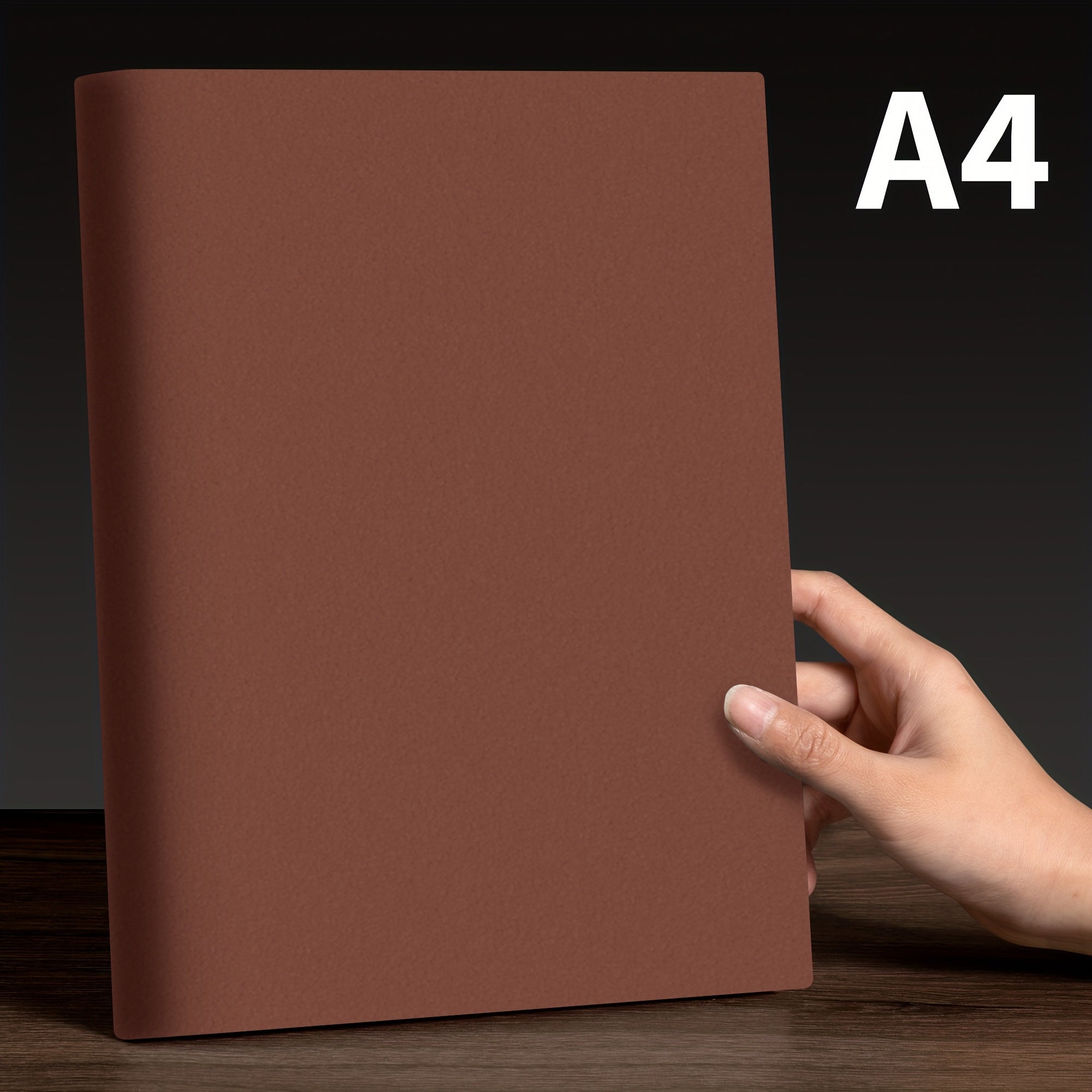 A4 Thick Notebook 200 Pages Soft Leather Horizontal Lines