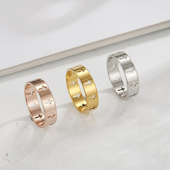 Cross Ring 18K Plated Stainless Steel for Women Girls
