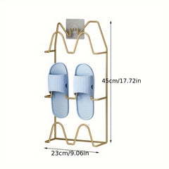 Corner Hanging Slippers Hook Rack Metal Drain Rack - Space Saving Organizer