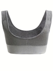 Striped Wireless Sports Bra for Running Workout
