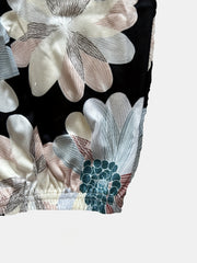  Boho Floral Print High Rise Stretch Tapered Leg Pants