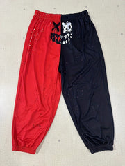  Colorblock Funny Face Print High Rise Joggers