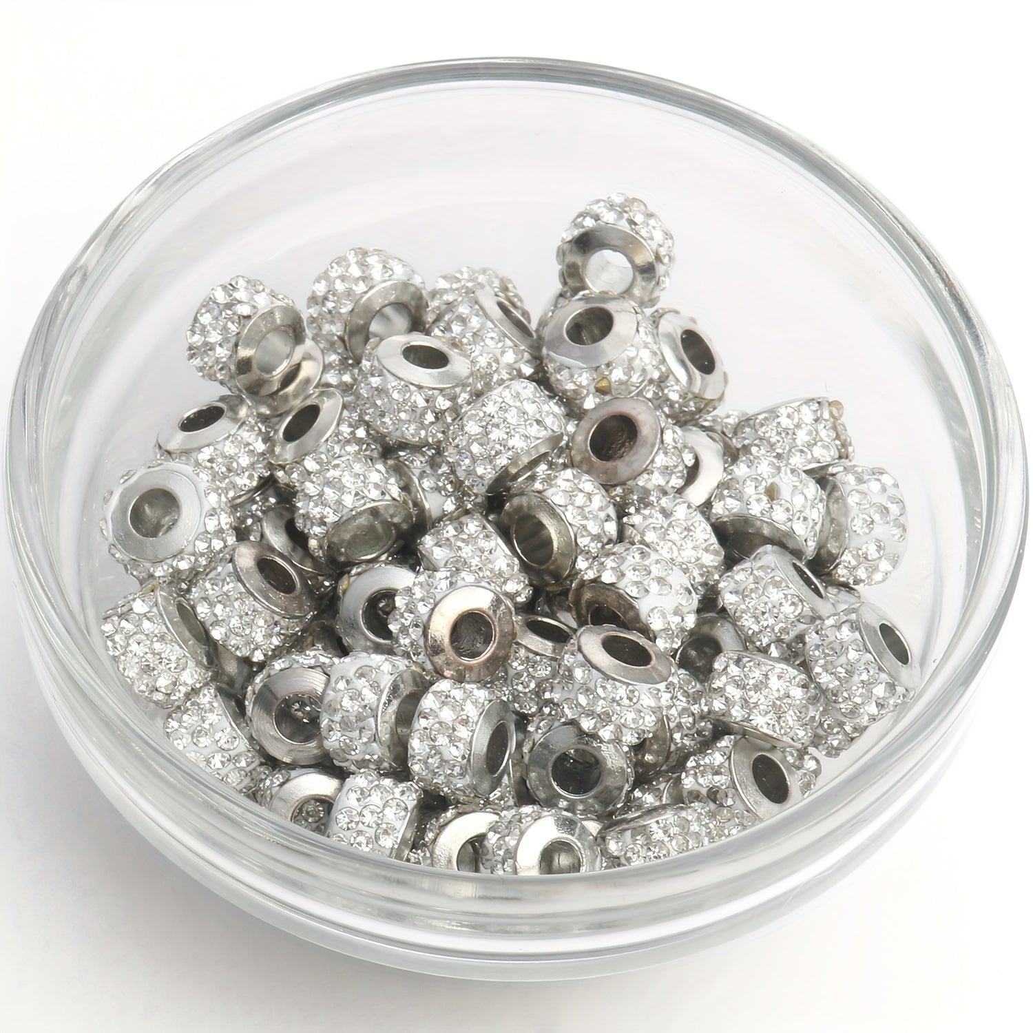 7x5mm Rhinestone Spacer Beads Pave Crystal Clay for Charms Jewelry