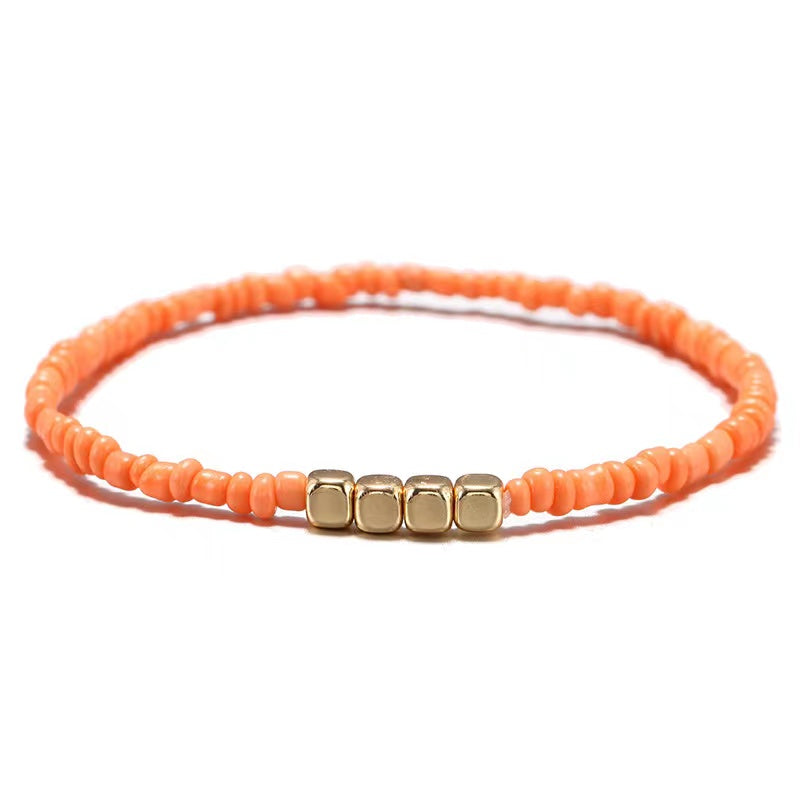 Boho Style Rice Beads Multicolor Bracelet