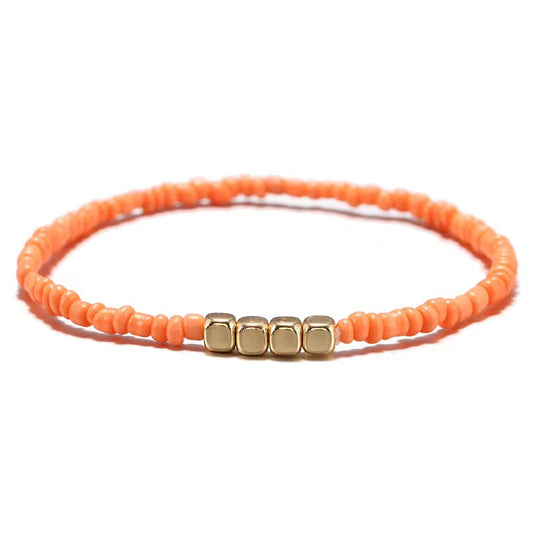 Boho Style Rice Beads Multicolor Bracelet