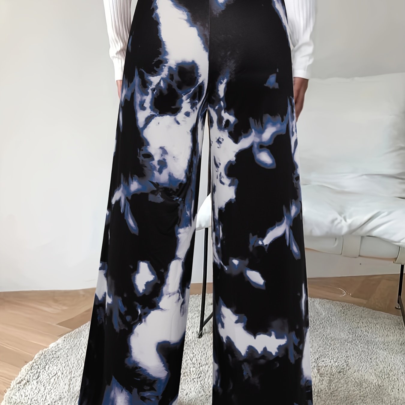 Women's Plus Tie Dye High Rise Flare Leg Trousers
