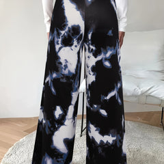 Women's Plus Tie Dye High Rise Flare Leg Trousers