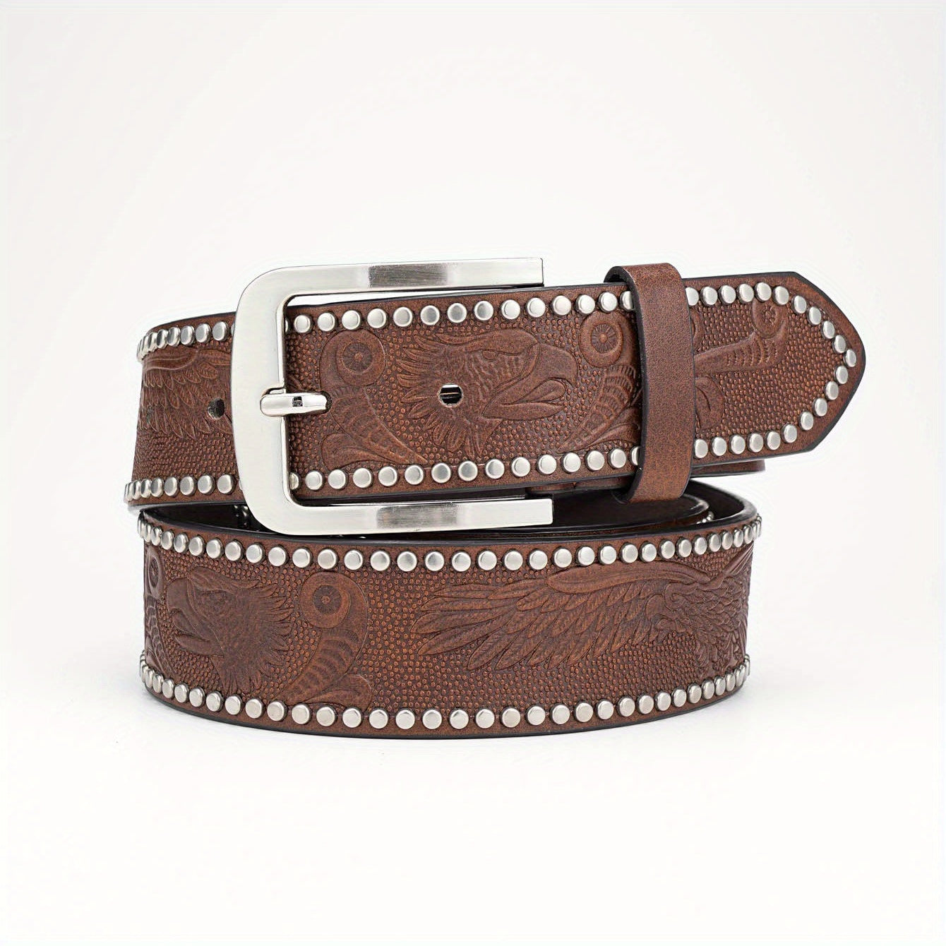 Alloy Pin Buckle PU Striped Belt for Men