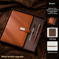5pcs A5 Business Notebook Gift Set PU Leather Diary with Metal Clasp