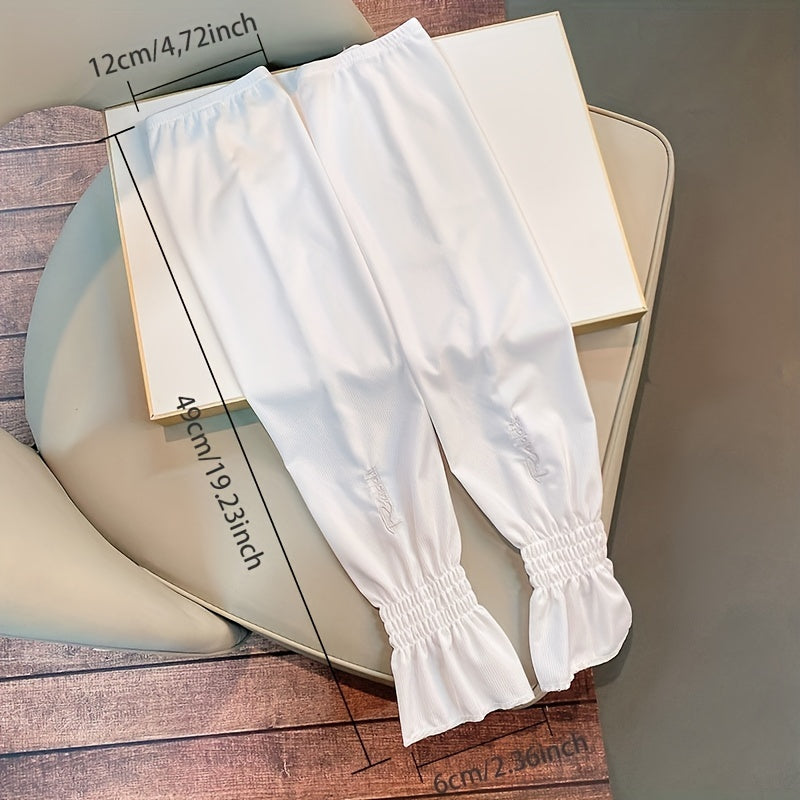 Striped Sunscreen Sleeves Women Thin Loose Arm Sleeves UV Protection Gloves