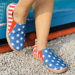 Flag Pattern Canvas Slip-On Travel Shoes for July 4th