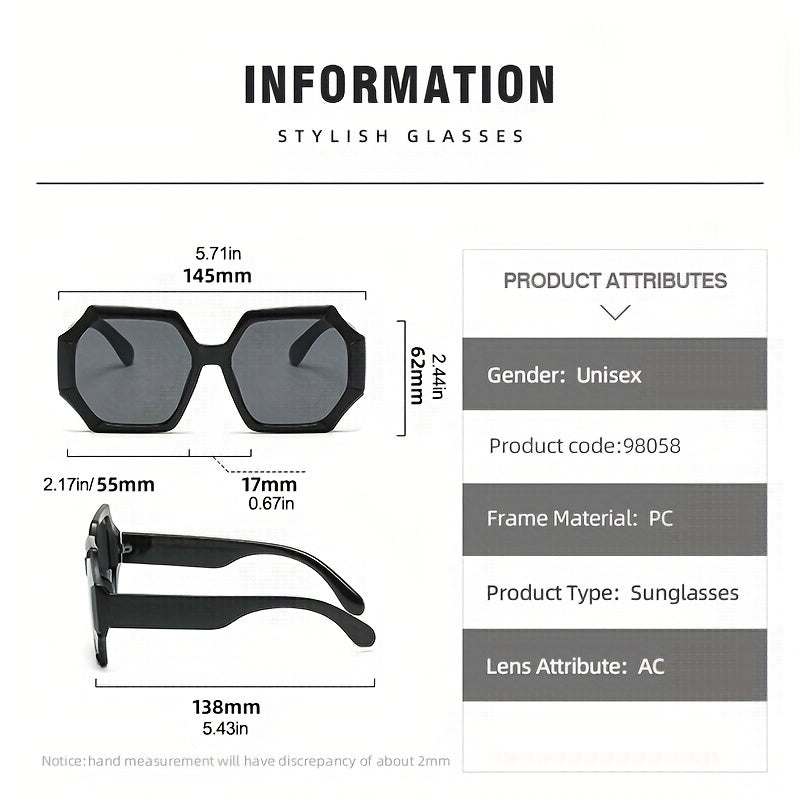 Oversized Polygon Sunglasses UV400 Sun Shades