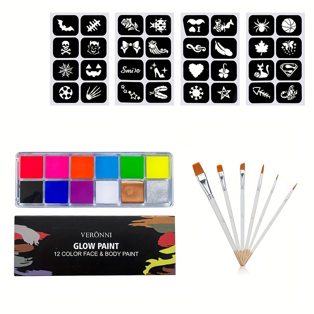 12 Fluorescent Professional COS Makeup Body Painting