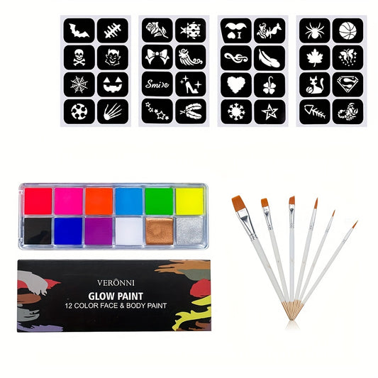 12 Fluorescent Professional COS Makeup Body Painting