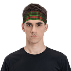 Vintage Plaid Headband Green Yellow Red Checkered Polyester Blend Adjustable