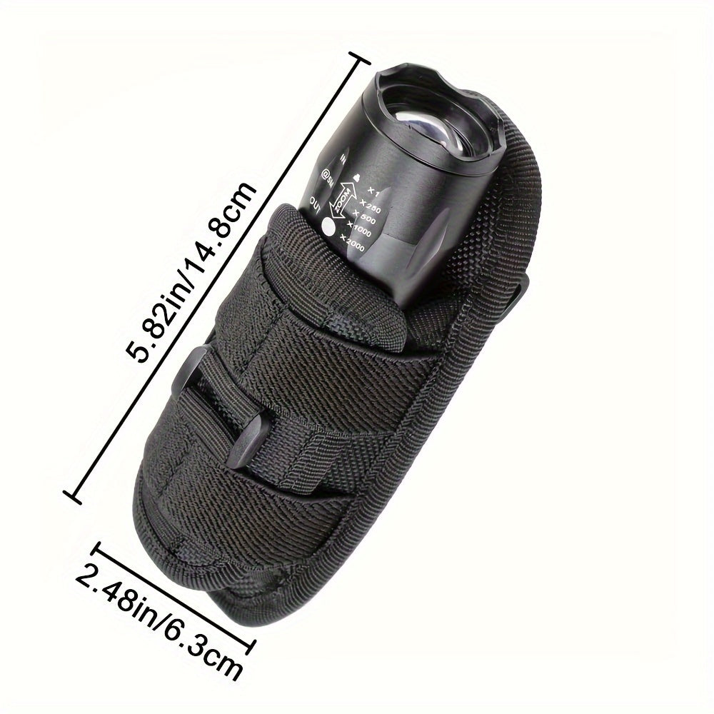 Flashlight Pouch Holster with Belt Clip, 360 Degree Snap Reel Clip