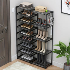 9 Tier Tall Shoe Rack Vertical Standing Shoe Rack Heavy Duty Boot Rack