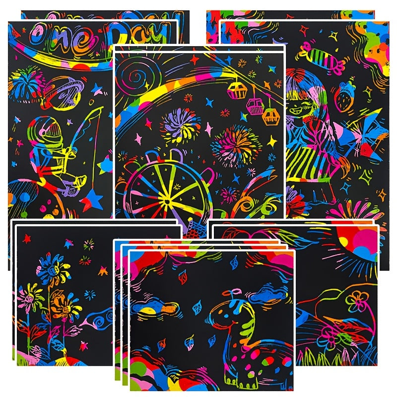 2pcs Rainbow Scratch Art Notebook - Creative Set for Teens