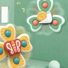 4pcs Animal Rotating Suction Cup Gyroscope Toy Set for Kids Bath Time Play