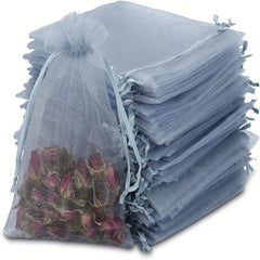 10pcs Organza Bags 4x6 Inches Clear Drawstring Gift Bags