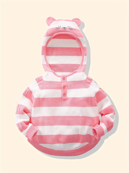 Baby Thin Stripe Hooded Sweater Newborn Cotton Hoodie