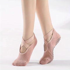 Yoga Socks Non-slip Towel Bottom Comfortable Cross Strap Breathable Dance Socks