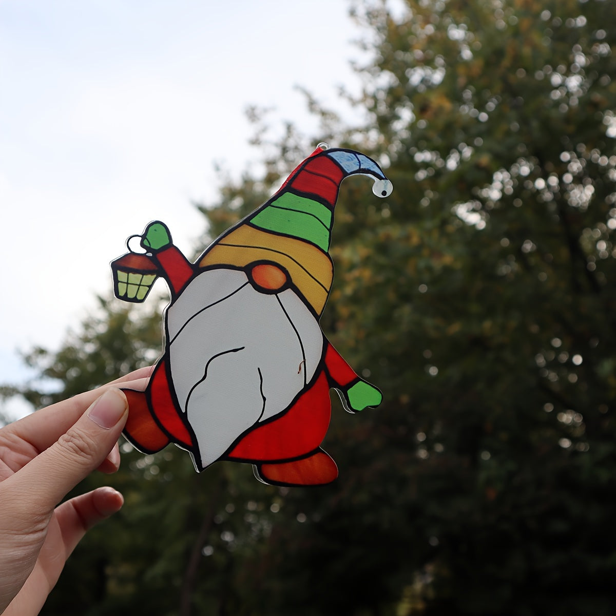Acrylic Lantern Dwarf Santa Christmas Decoration Pendant