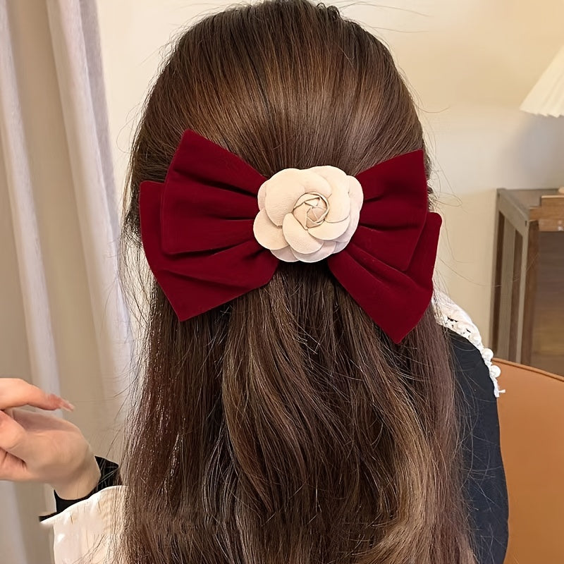 Camellia Vintage Hair Clip Hairpin Ponytail Holder