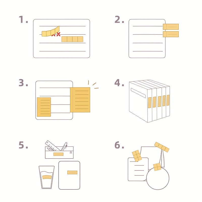 20 Sheets Tearable Sticky Notes Student Multifunction Note Paper
